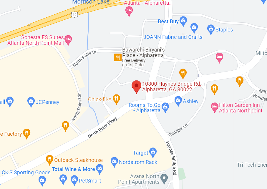 Map for location: Alpharetta, GA 