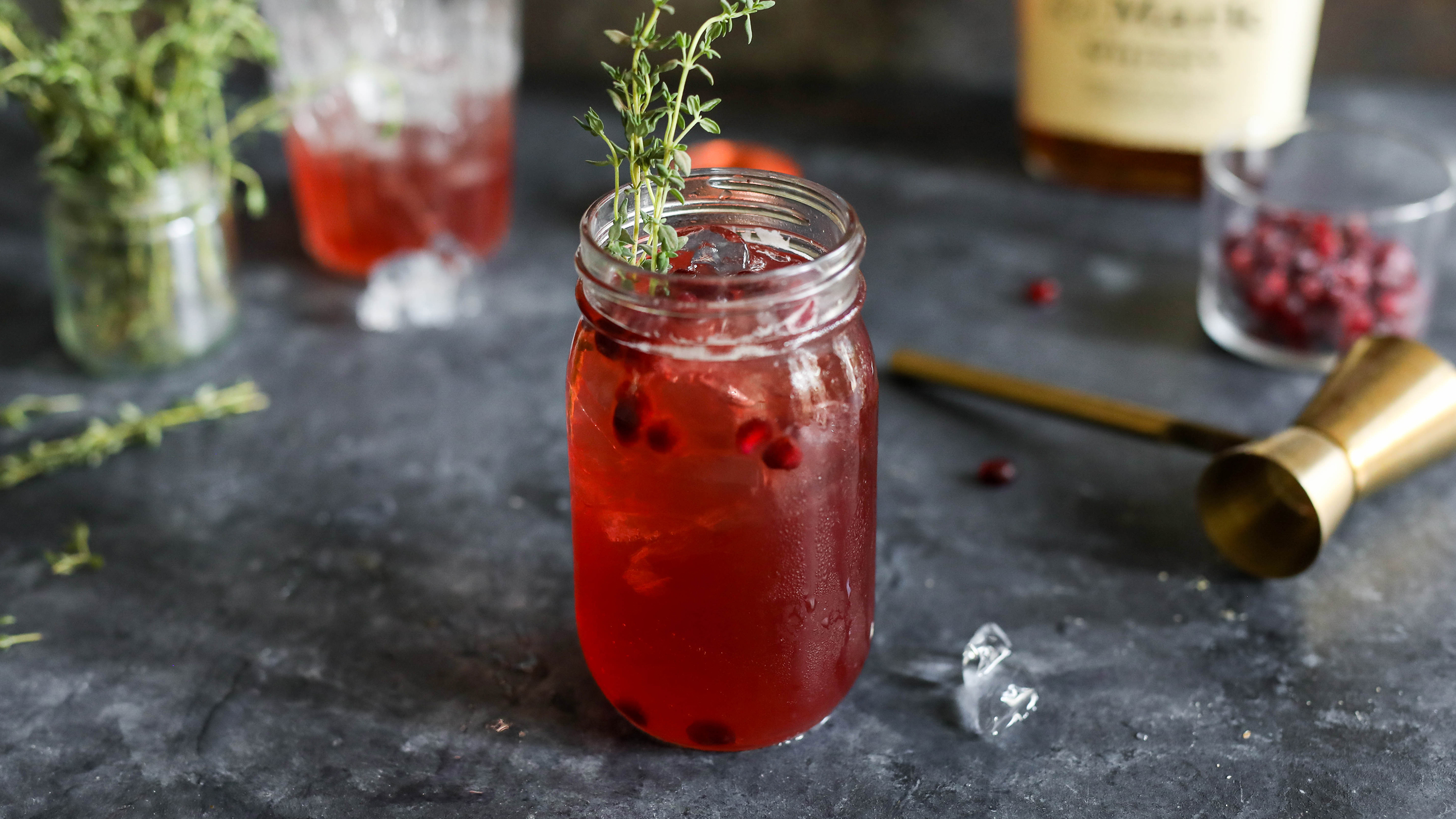 pomegranate punch with thyme
