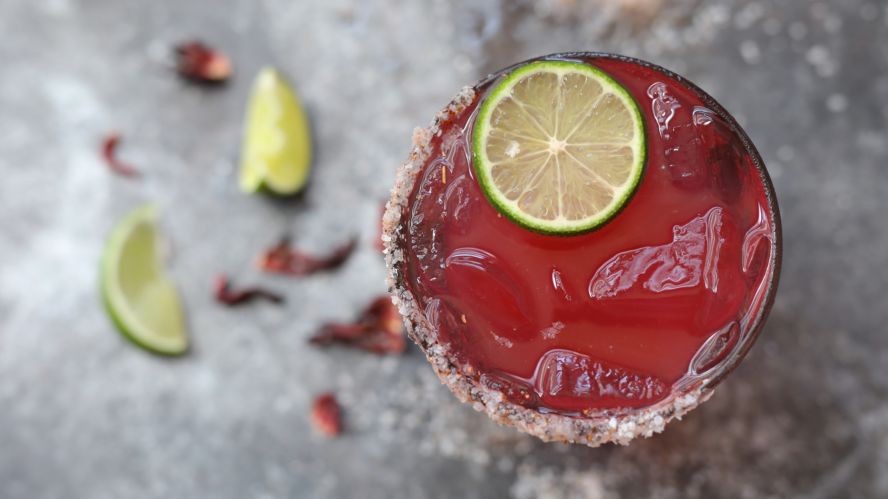 hibiscus margarita overhead view