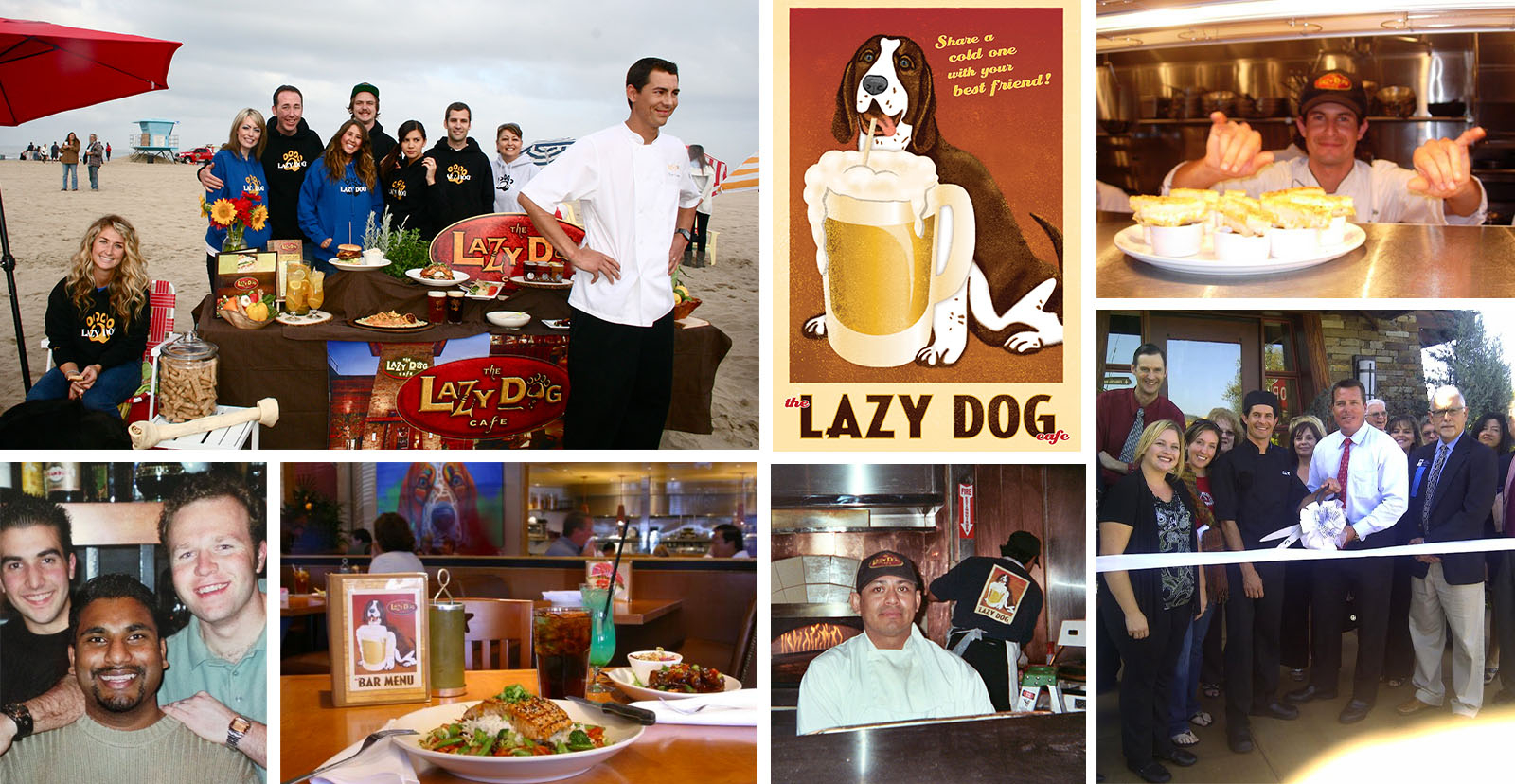 Collage of Lazy Dog teammates throughout the years